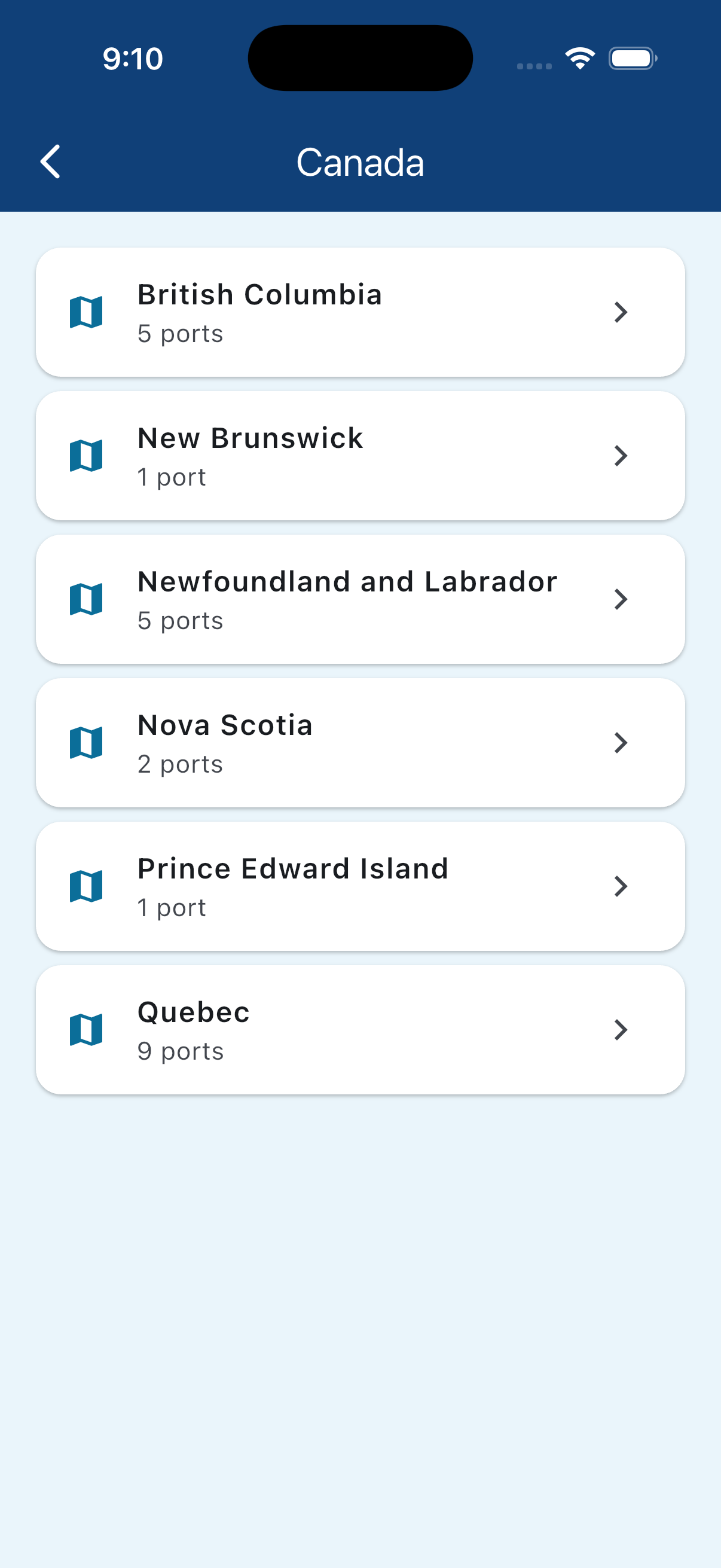 Ports by country